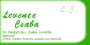 levente csaba business card